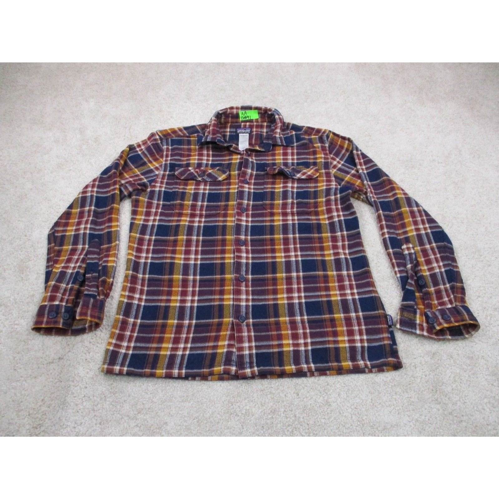 Patagonia Shirt Mens Small S Long Sleeve Fjord Flannel Organic Cotton Button Up